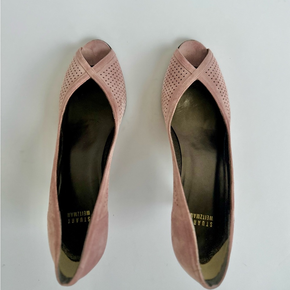 Stuart Weitzman Blush Peep Toe Heels